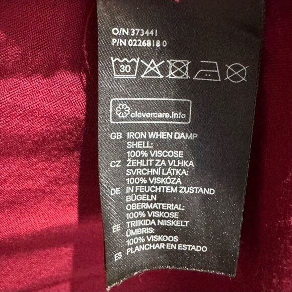 H&M Burgundy wine sheer lined sundress size medium - Picture 5 of 6